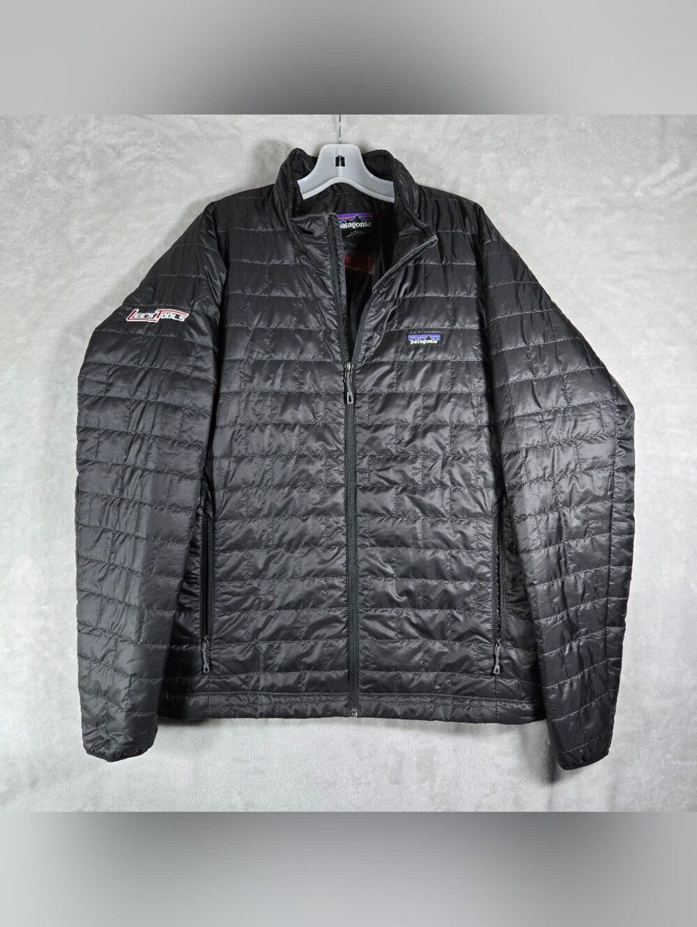 Patagonia Nano Puff Quilted Puffer Jacket Men Size Large L Black Milwaukee Patch